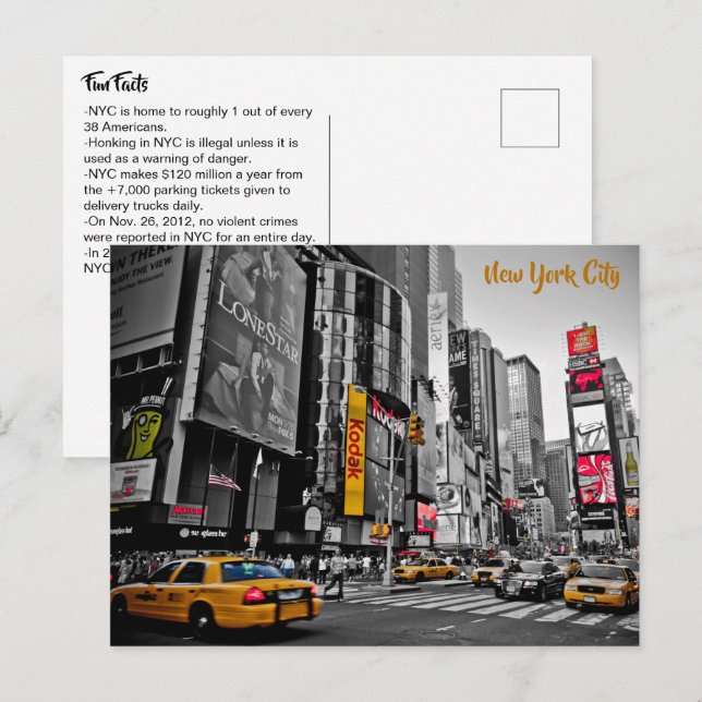 Carte Postale Informations intéressantes et amusantes sur New Yo (Devant / Derrière)