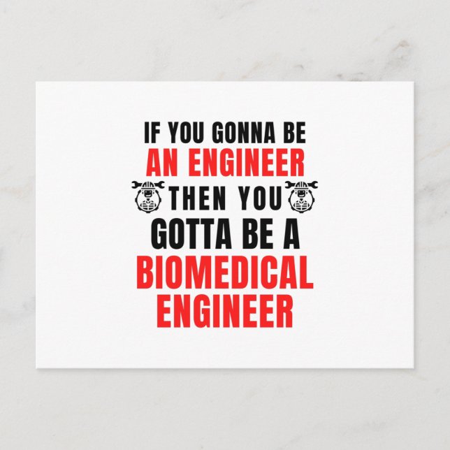 CARTE POSTALE INGÉNIEUR BIOMÉDICAL (Devant)