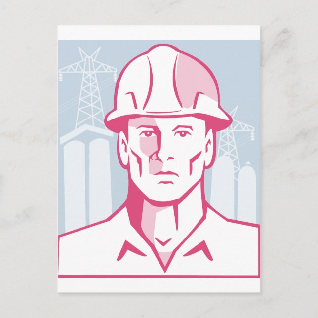 Carte Postale Ingénieur de construction Hardhat (Devant)
