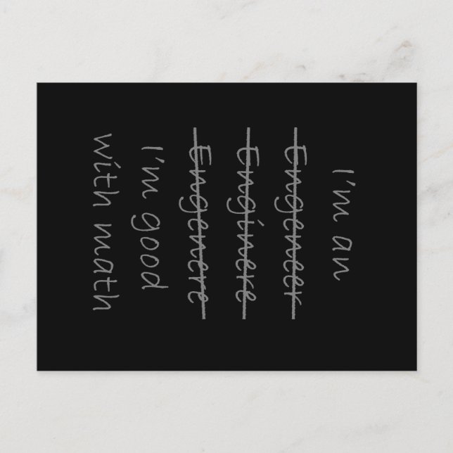 Carte Postale Ingénieur drôle (Devant)