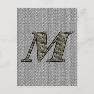 Carte postale initiale M Hydrangea Floral