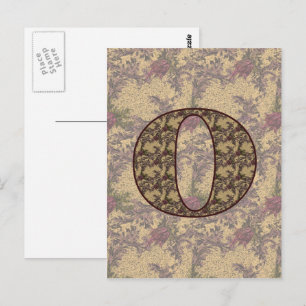 Carte postale initiale monogramme O élégante flora