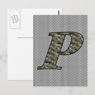 Carte postale initiale P Hydrangea Floral