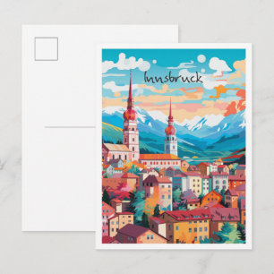 Carte Postale Innsbruck Autriche Art de voyage vintage 