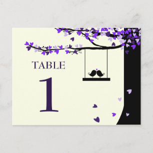 Carte Postale Inséparables en chute de coeur Chêne Arbre Numéro 