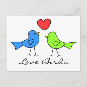 Carte Postale Inséparables mignons