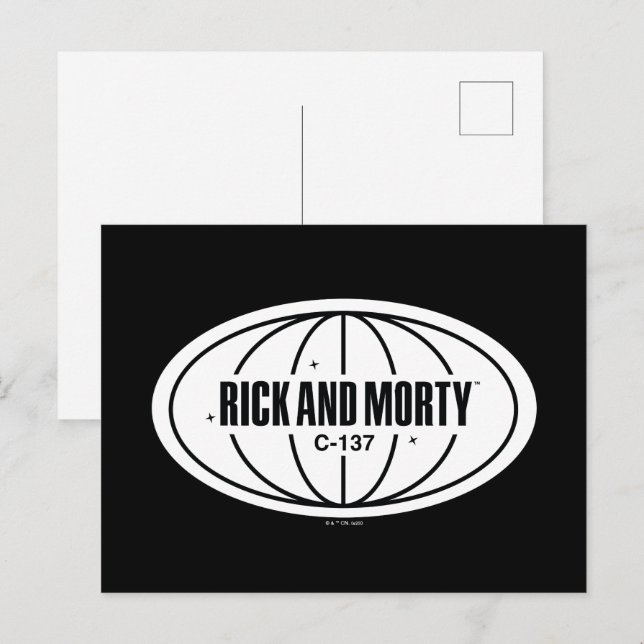 Carte Postale Insigne de cote Retro Rick et Morty C-137 (Devant / Derrière)