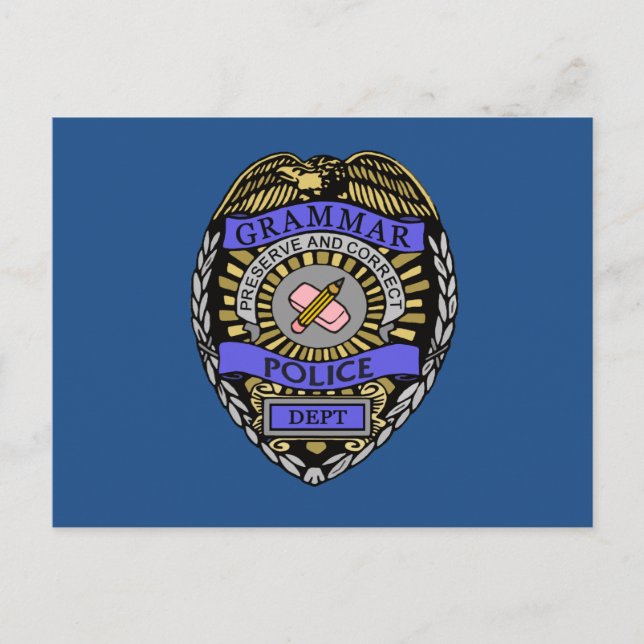 Carte Postale Insigne de crayon-gomme du département de police d (Devant)