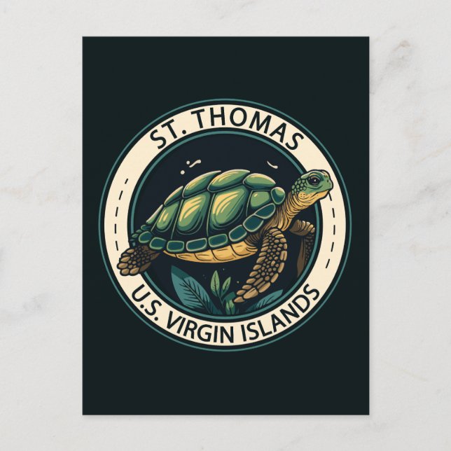 Carte Postale Insigne de tortue des îles Vierges américaines St  (Devant)