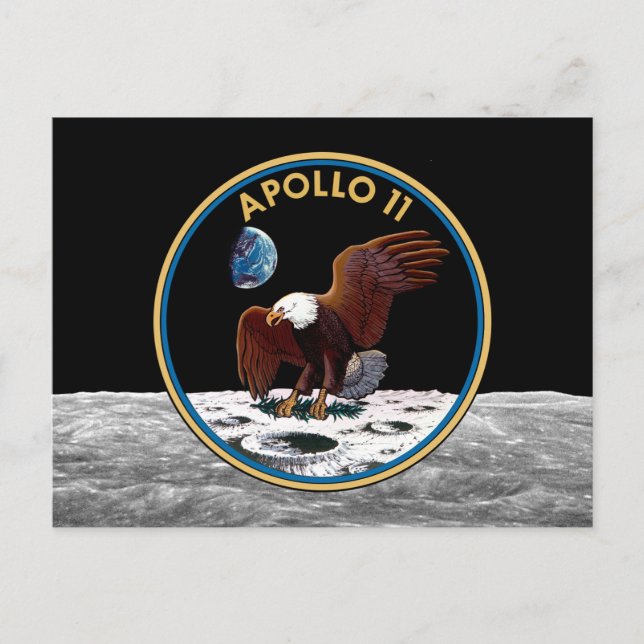 Carte Postale Insigne lunaire d'atterrissage Apollo 11 de la NAS (Devant)