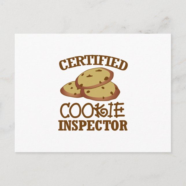 Carte Postale Inspecteur certifié des cookies (Devant)