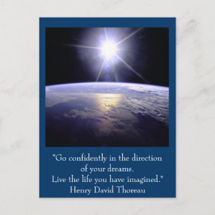 Carte postale inspirante. Citation : Henry David T