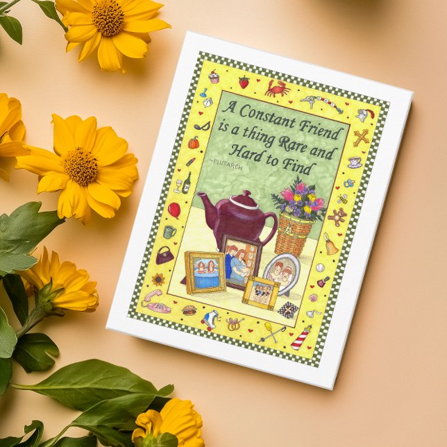Carte postale inspirante de l'amitié constante (Créateur téléchargé)