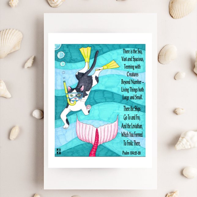 Carte Postale Inspirante Scuba Kitty (Créateur téléchargé)