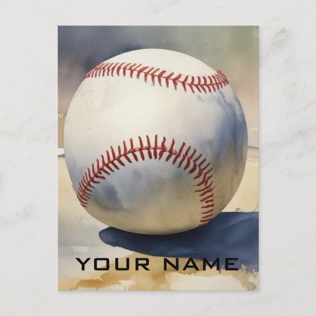 Carte Postale Inspiration Baseball Ajouter Votre Nom (Devant)