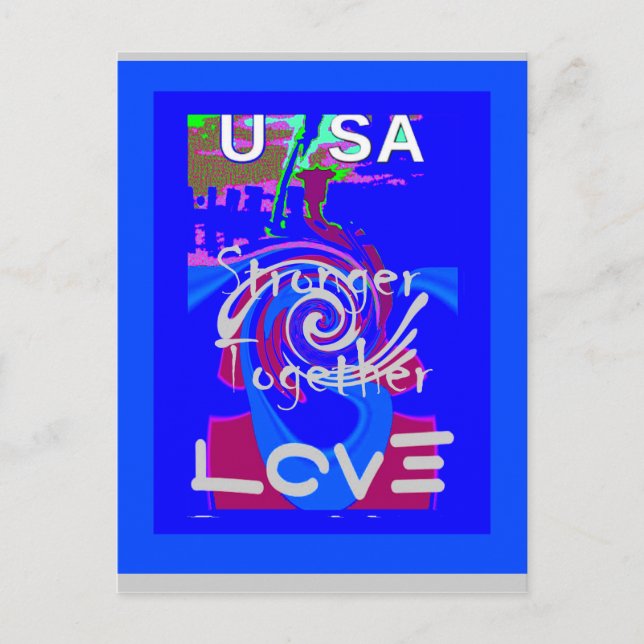 Carte Postale Inspiration USA Nous Sommes Forts Ensemble Avec Am (Devant)
