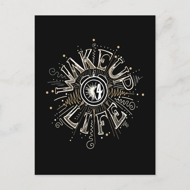 Carte Postale Inspiration WAKE UP 4 LIFE illustration de citatio (Devant)