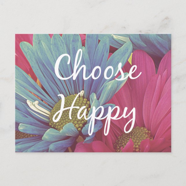 Carte Postale Inspirational Choose Happy Quote Affirmation (Devant)
