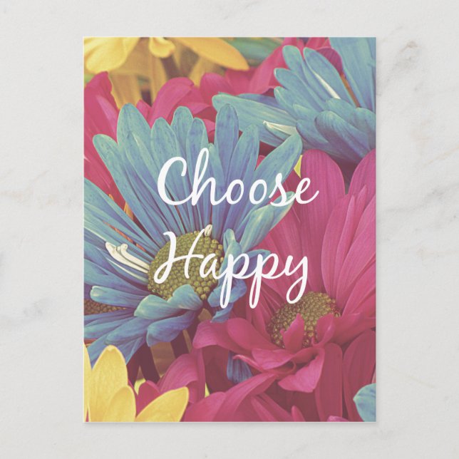 Carte Postale Inspirational Choose Happy Quote Affirmation (Devant)