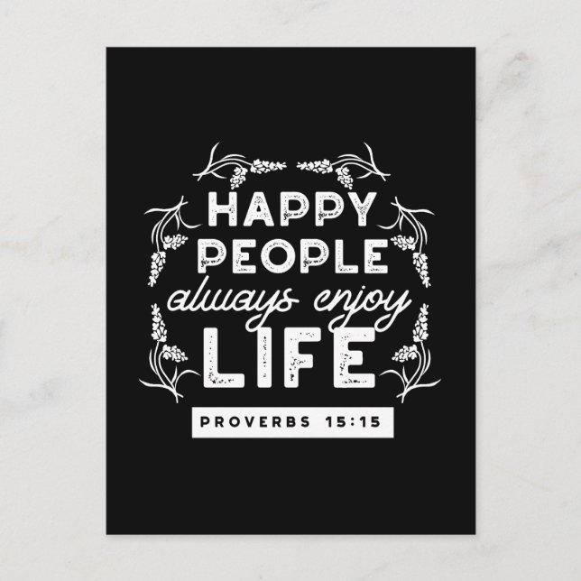 Carte Postale Inspirational Christian Quote from Proverbs 15:15 (Devant)