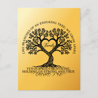 Carte Postale Inspirational family quotes on a tree with roots