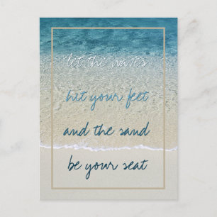 Carte Postale Inspirationnel Turquoise Blue Ocean Surfs Waves