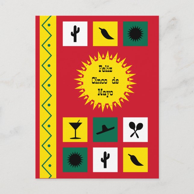 Carte postale inspirée du Cinco de Mayo mexicain (Devant)