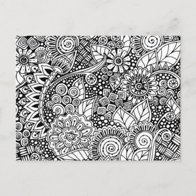 Carte Postale Inspirée par la flore ethnique (Devant)