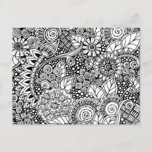 Carte Postale Inspirée par la flore ethnique