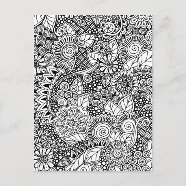 Carte Postale Inspirée par la flore ethnique (Devant)