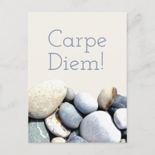 Carte Postale Inspirer Stylish Carpe Diem Pierres de galets