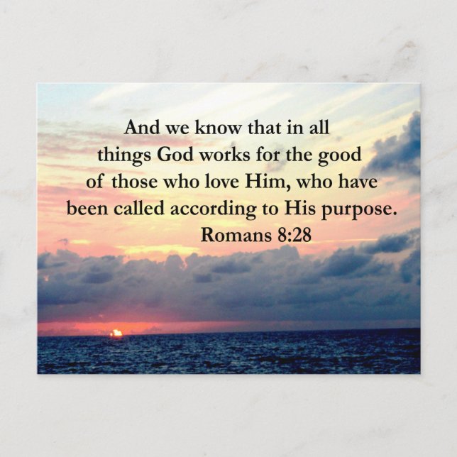 CARTE POSTALE INSPIRING ROMANS 8:28 DESIGN (Devant)