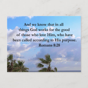 CARTE POSTALE INSPIRING ROMANS 8:28 DESIGN
