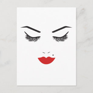 Carte Postale Institut de Beauté Maquillage Visage Cils & Lèvres