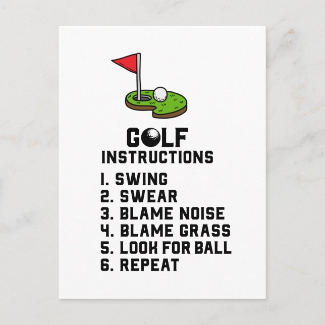 Carte Postale Instruction de golf Swing Sweer au trou du drapeau (Devant)