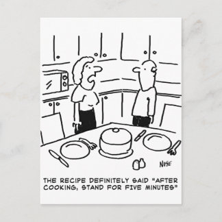 Carte Postale Instructions de recette suivies de la cuisine dans