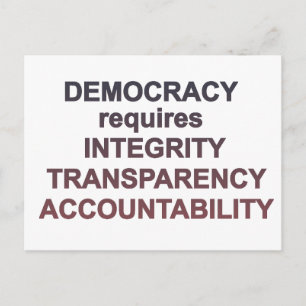 Carte Postale Intégrité de la démocratie Transparence Responsabi
