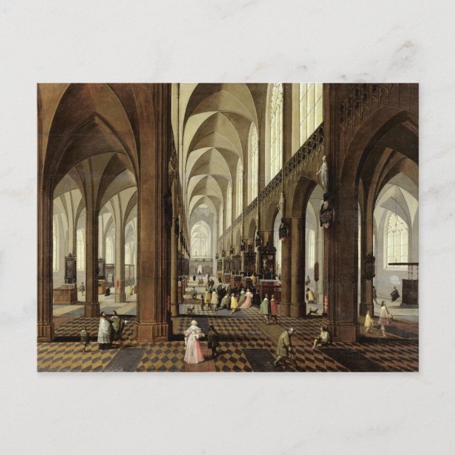 Carte Postale Intérieur de la cathédrale d'Anvers, vers 1650 (Devant)