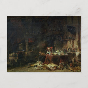 Carte Postale Intérieur de l'étude d'un alchimiste