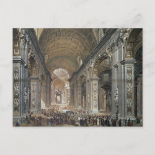 Carte Postale Intérieur de Saint-Pierre, Rome, 1867