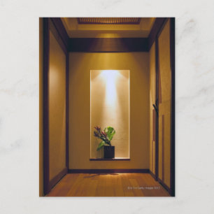 Carte Postale intérieur de style japonais et fleurs