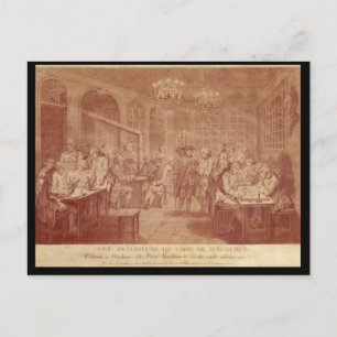 Carte Postale Intérieur du Café Manouri, vers 1775