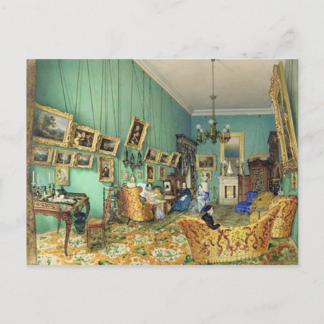 Carte Postale Intérieur du salon, 1847 (Devant)