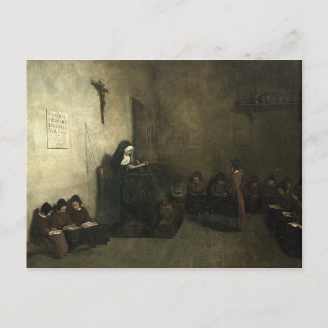 Carte Postale Intérieur d'une école pour filles orphelines, 1850 (Devant)