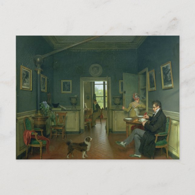 Carte Postale Intérieur d'une salle à manger, 1816 (Devant)