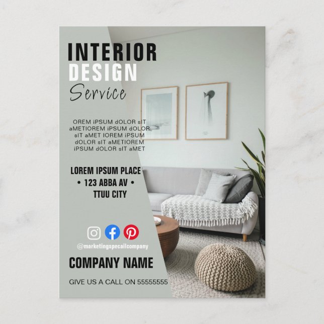 Carte Postale intérieur ENTREPRISE logo personnalisé flyer Poste (Devant)