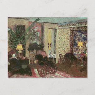 Carte Postale Intérieur ou, Le Salon avec Trois Lampes, 1899