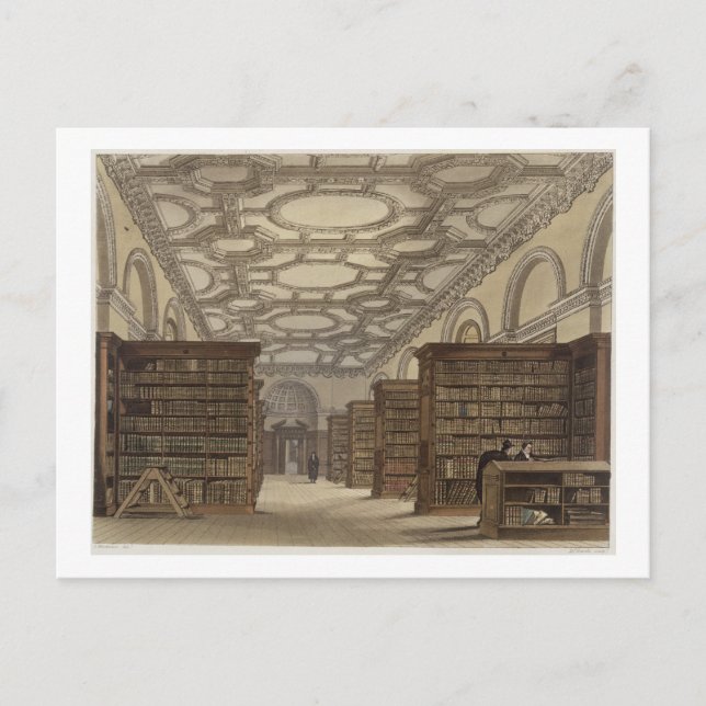 Carte Postale Interior de la bibliothèque publique, Cambridge, f (Devant)