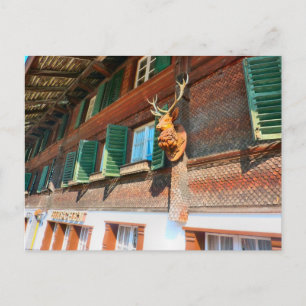 Carte Postale Interlaken, chalet en bois en Unterseen