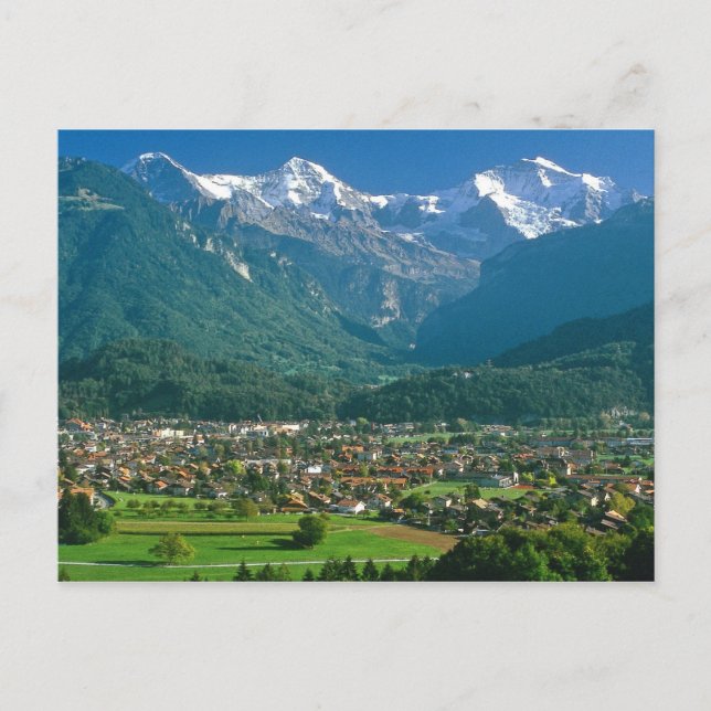 Carte Postale Interlaken et la gamme Jungfrau (Devant)